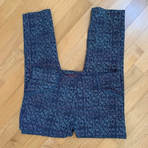 Anthropologie Cartonnier Charlie Trouser Fitted Crop Blue Size 0 - Picture 2 of 5